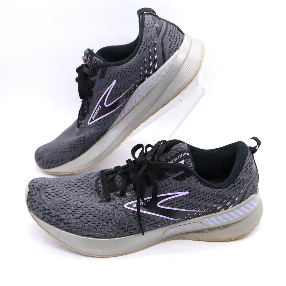 Brooks Levitate GTS 5 Road Running Shoes Dark Grey/Purple Light US Women 11 B